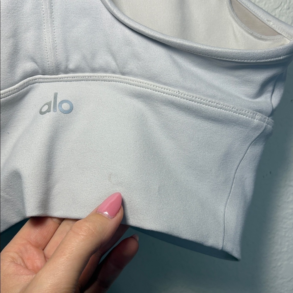 Alo Yoga Wild Thing Sports Bra white grey size xs extra small - Picture 5 of 6